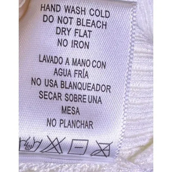 NWT 2Bella Cropped Ribbed Stretch Long Sleeve Top Snap Front L White Y2K Style - Picture 11 of 11